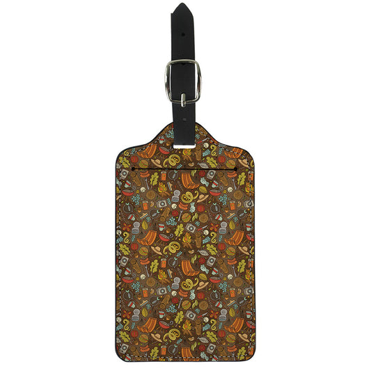 Cartoon Camping Pattern Print Luggage Tag