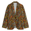 Cartoon Camping Pattern Print Men's Blazer