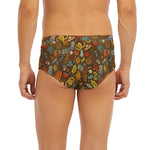 Cartoon Camping Pattern Print Men's Briefs