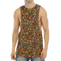 Cartoon Camping Pattern Print Men's Muscle Tank Top