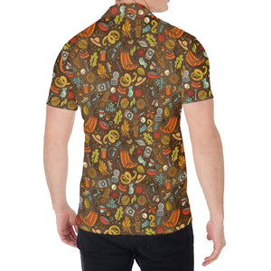 Cartoon Camping Pattern Print Men's Shirt