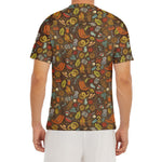 Cartoon Camping Pattern Print Men's Short Sleeve Rash Guard