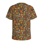 Cartoon Camping Pattern Print Men's Sports T-Shirt