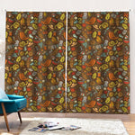 Cartoon Camping Pattern Print Pencil Pleat Curtains