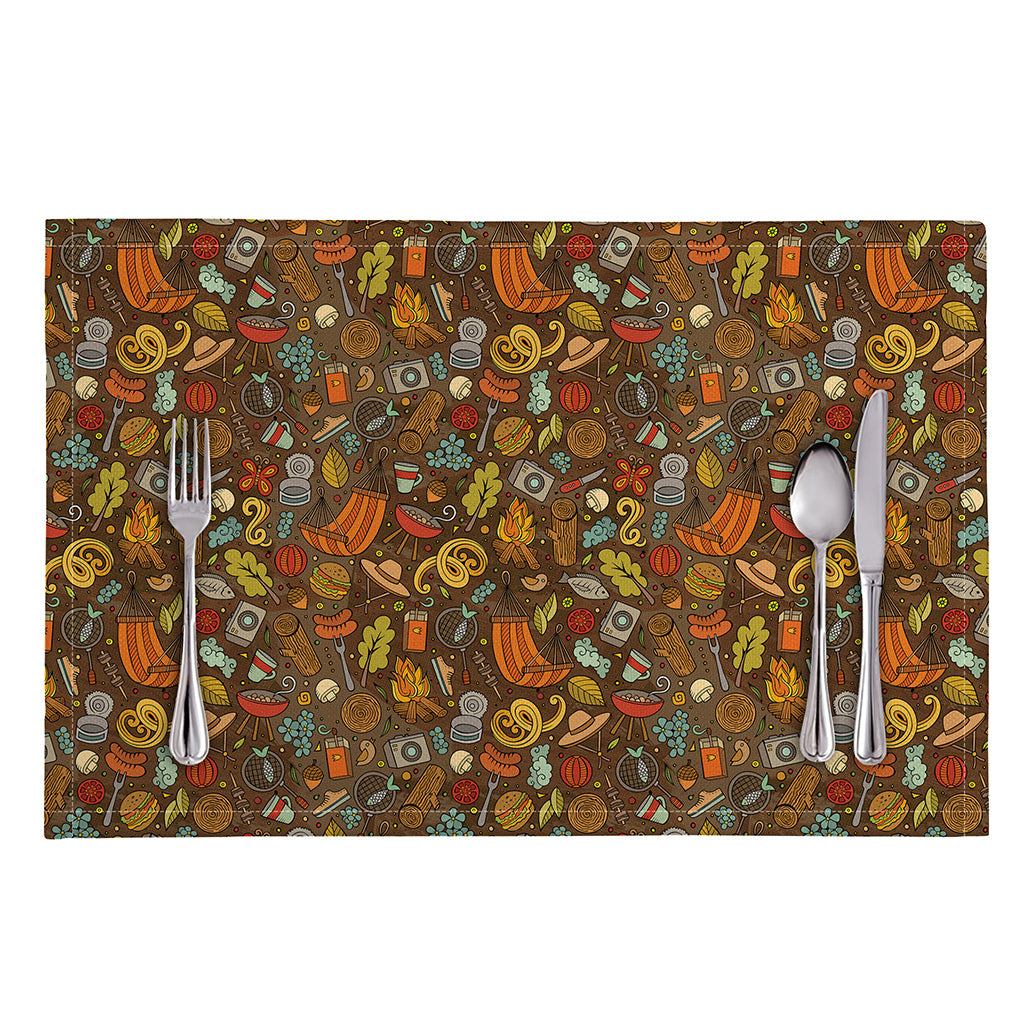 Cartoon Camping Pattern Print Placemat