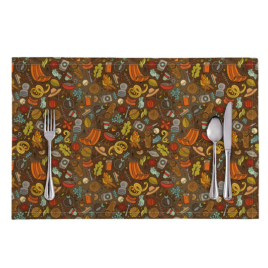 Cartoon Camping Pattern Print Placemat
