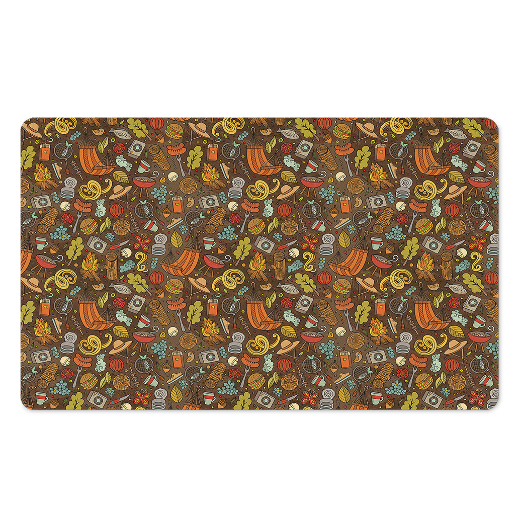 Cartoon Camping Pattern Print Polyester Doormat