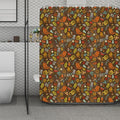 Cartoon Camping Pattern Print Polyester Shower Curtain