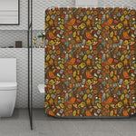 Cartoon Camping Pattern Print Polyester Shower Curtain