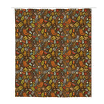 Cartoon Camping Pattern Print Polyester Shower Curtain