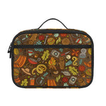 Cartoon Camping Pattern Print Portable Lunch Bag