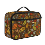 Cartoon Camping Pattern Print Portable Lunch Bag