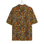 Cartoon Camping Pattern Print Rayon Hawaiian Shirt