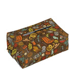 Cartoon Camping Pattern Print Rectangle Tissue Box Cover