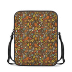 Cartoon Camping Pattern Print Rectangular Crossbody Bag