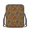 Cartoon Camping Pattern Print Rectangular Crossbody Bag