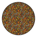 Cartoon Camping Pattern Print Round Floor Mat