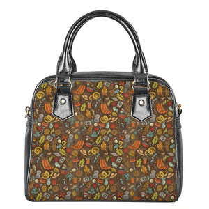 Cartoon Camping Pattern Print Shoulder Handbag