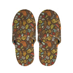 Cartoon Camping Pattern Print Slippers