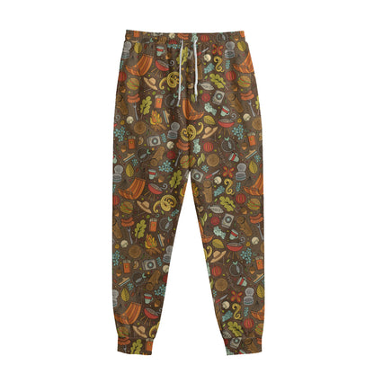 Cartoon Camping Pattern Print Sweatpants