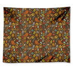 Cartoon Camping Pattern Print Tapestry