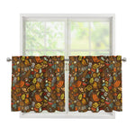Cartoon Camping Pattern Print Tier Curtains