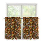 Cartoon Camping Pattern Print Tier Curtains