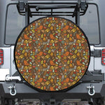 Cartoon Camping Pattern Print Tire Cover
