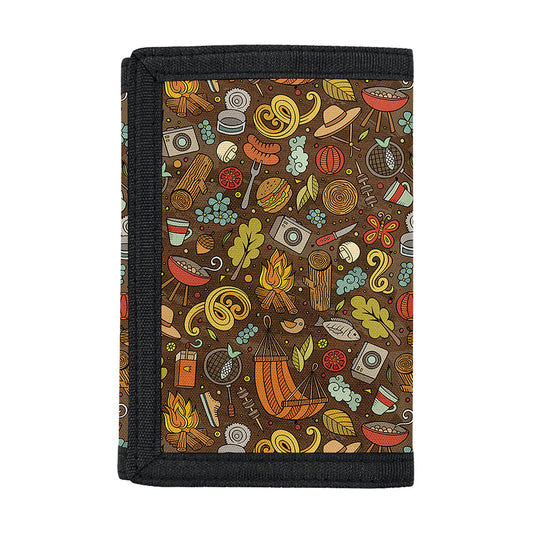 Cartoon Camping Pattern Print Trifold Wallet