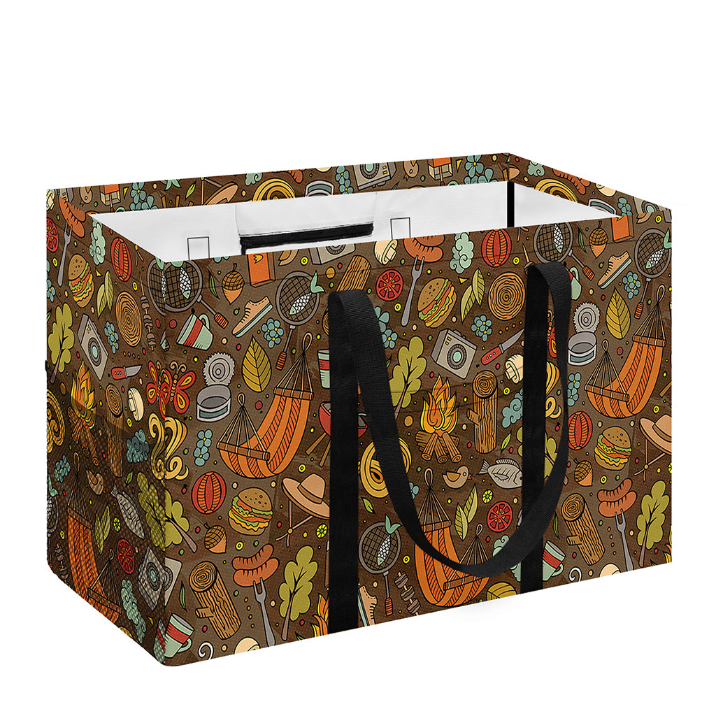 Cartoon Camping Pattern Print Utility Tote Bag