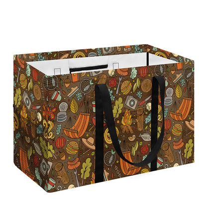 Cartoon Camping Pattern Print Utility Tote Bag