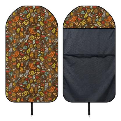 Cartoon Camping Pattern Print Waterproof Car Seat Cover