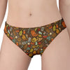 Cartoon Camping Pattern Print Women's Panties