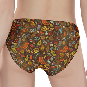 Cartoon Camping Pattern Print Women's Panties