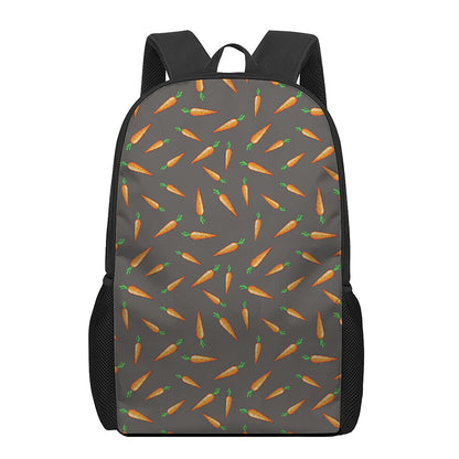 Cartoon Carrot Pattern Print 17 Inch Backpack