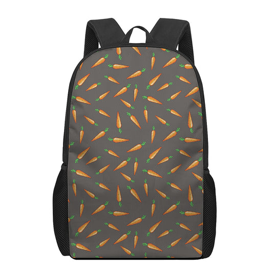 Cartoon Carrot Pattern Print 17 Inch Backpack