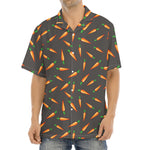 Cartoon Carrot Pattern Print Aloha Shirt