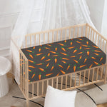 Cartoon Carrot Pattern Print Baby Crib Sheet