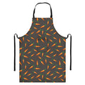 Cartoon Carrot Pattern Print Bib Apron With Pocket