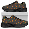 Cartoon Carrot Pattern Print Black Chunky Shoes