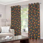 Cartoon Carrot Pattern Print Blackout Grommet Curtains