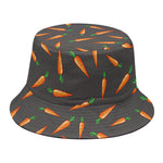 Cartoon Carrot Pattern Print Bucket Hat