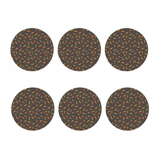 Cartoon Carrot Pattern Print Coaster Set