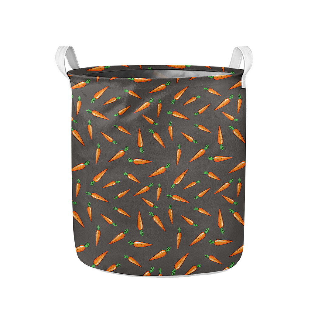 Cartoon Carrot Pattern Print Collapsible Laundry Basket