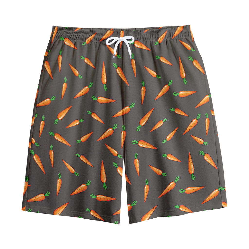 Cartoon Carrot Pattern Print Cotton Shorts