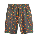 Cartoon Carrot Pattern Print Cotton Shorts