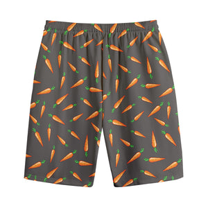 Cartoon Carrot Pattern Print Cotton Shorts