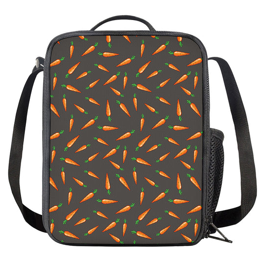 Cartoon Carrot Pattern Print Crossbody Lunch Bag