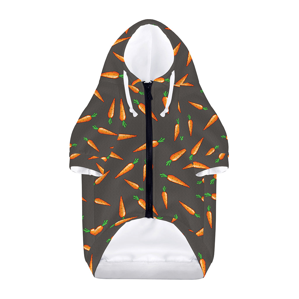 Cartoon Carrot Pattern Print Dog Zip Up Hoodie