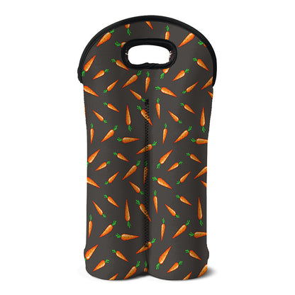 Cartoon Carrot Pattern Print Double Neoprene Wine Tote